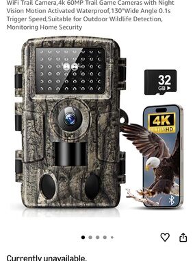 4K Trail Game Camera - Camouflage Wildlife Monitoring Camera